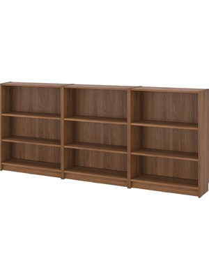 IKEA Modern Kahverengi Kitaplık 240X28X106 cm - Salon Çalışma Odası Kaliteli Dolap - Şık Depolama