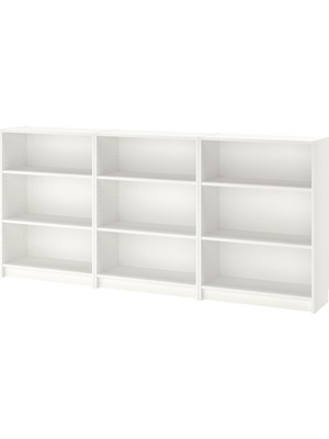 IKEA Modern Beyaz Kitaplık 240X28X106 cm - Salon Çalışma Odası Kaliteli Dolap - Şık Depolama
