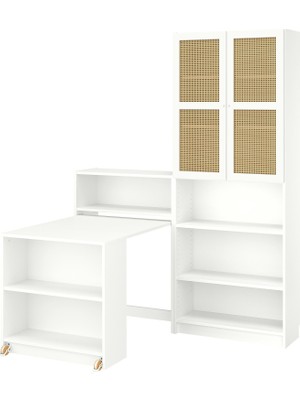 IKEA Modern Beyaz Kitaplık 160X202 cm - Salon Çalışma Odası Kaliteli Dolap - Şık Depolama