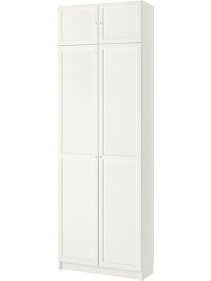 IKEA Modern Beyaz Kapaklı Kitaplık 80X30X237 cm - Salon Çalışma Odası Kaliteli Dolap - Şık Depolama