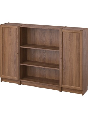 IKEA Modern Kahverengi Kitaplık 160X106 cm - Salon Çalışma Odası Kaliteli Dolap - Şık Depolama