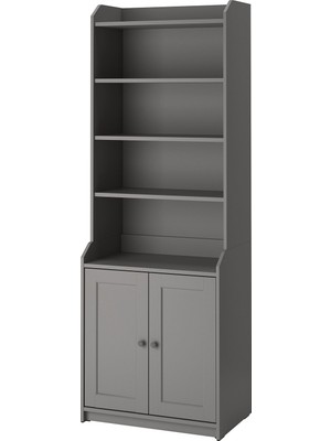 IKEA Modern Gri Kitaplık 70X199 cm - Salon Çalışma Odası Kaliteli Dolap - Şık Depolama