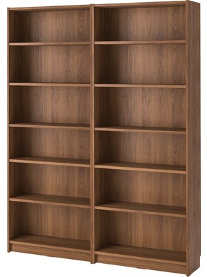 IKEA Modern Kahverengi Kitaplık 160X28X202 cm - Salon Çalışma Odası Kaliteli Dolap - Şık Depolama