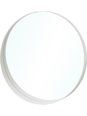 IKEA Modern Beyaz Yuvarlak Duvar Aynası 80 cm cm - Duvar/salon Dekoratif Ayna - Şık Modern Tasarım
