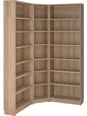 IKEA Modern Kahverengi Kitaplık 136X28X237 cm - Salon Çalışma Odası Kaliteli Dolap - Şık Depolama