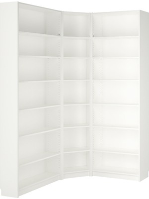 IKEA Modern Beyaz Kitaplık 136X28X237 cm - Salon Çalışma Odası Kaliteli Dolap - Şık Depolama