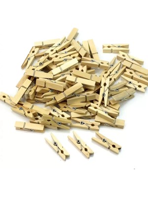 Uslucan Alışveriş 100 Lü  Ahşap Mandal 2.5 cm  10 Paket - 1000 Adet