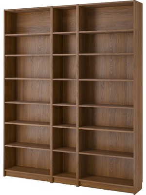 IKEA Modern Kahverengi Kitaplık 200X28X237 cm - Salon Çalışma Odası Kaliteli Dolap - Şık Depolama