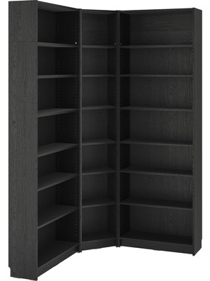 IKEA Modern Siyah Kitaplık 136X28X237 cm - Salon Çalışma Odası Kaliteli Dolap - Şık Depolama