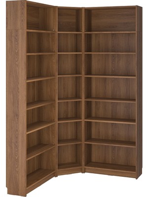 IKEA Modern Kahverengi Kitaplık 136X28X237 cm - Salon Çalışma Odası Kaliteli Dolap - Şık Depolama