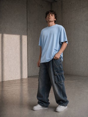 Shemard Bebe Mavi Oversize T-Shirt