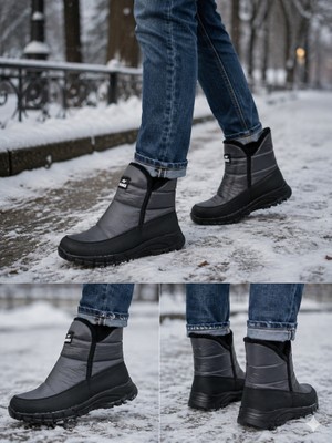Noka Colorado Unisex Kışlık Kauçuk Taban Paraşüt Malzemeli Içi Polarlı Fermuarlı Kışlık Bot