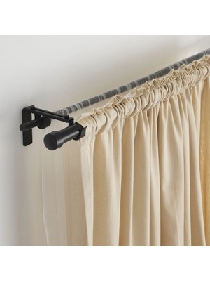 Ikea Räcka Perde Çubuğu , Siyah, 210-385 cm
