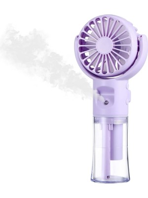 4 Kademeli Spreyli Şarjlı El Fanı – Boyuna Asılabilir USB Şarjlı Taşınabilir Mini Fan F4