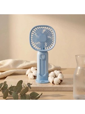 3 Kademeli Telefon Tutuculu Standlı Mini Fan – Tuşu Ayı Figürlü Masaüstü ve Eldekullanılab