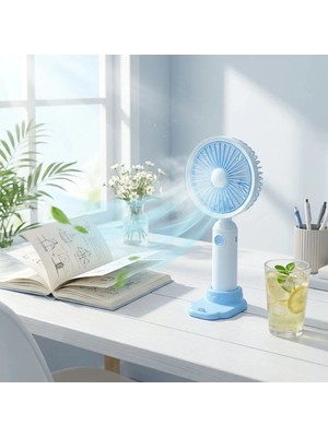 3 Kademeli Masaüstü Fan – Telefon Tutuculu Özellikli Standlı Elde Taşınabilir Mini Fan EKL29