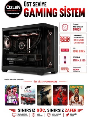 Özlen XXL35 RYZEN 7 9700X RTX 5070 Tİ 16GB 1TB M.2 SSD 16GB DDR5 RAM Üst Seviye Oyuncu Bilgisayarı