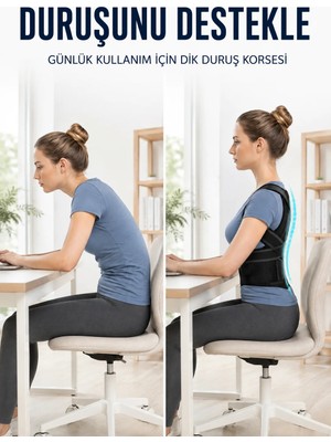 İlk El Grup Omuz Sırt Bel Destek Korsesi Fileli Dik Duruş ve Postür Destekleyici Korse