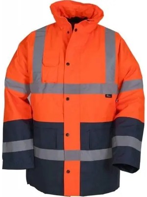 Vizwell™ VWJK05 Reflektörlü Iki Renkli Parka | 300D Oxford Su Geçirmez, Soğuk Hava Koruması, Yüksek Görünürlük Iş Montu