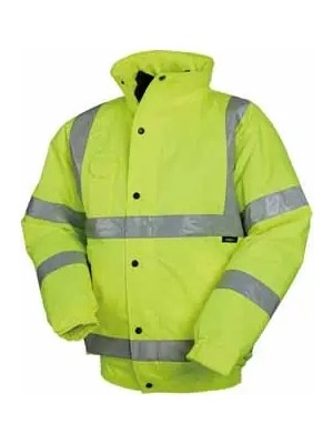 Vizwell VWJK04 300D Oxford Reflektörlü Bomber Mont | EN20471 Hi-Vis, EN343 Su Geçirmez, EN342 Soğuk Koruma
