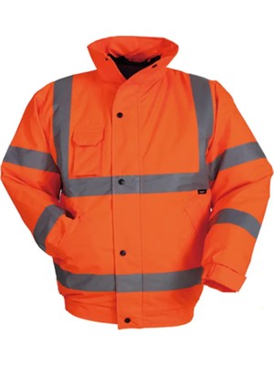 Vizwell VWJK04 300D Oxford Reflektörlü Bomber Mont | EN20471 Hi-Vis, EN343 Su Geçirmez, EN342 Soğuk Koruma