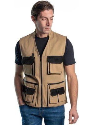 Ayışığı Çok Cepli Iş Yeleği – Su ve Yağ Itici, 9 Cepli, Dayanıklı Kumaş, Ergonomik Kesim, Dört Mevsim Profesyonel Iş Yeleği