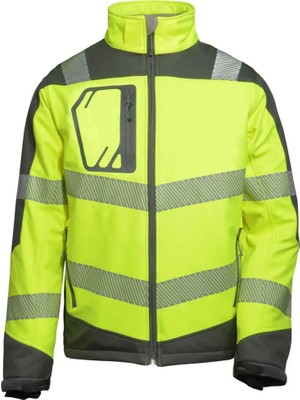 Vizwell VWJK268 Reflektörlü Termal Softshell Mont | En Iso 20471 Class 3, Su Geçirmez, Isı Yansıtıcı, Profesyonel Iş Montu