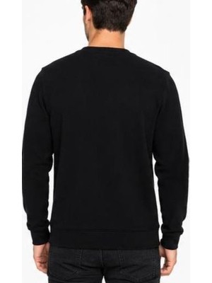 Lacoste Bisiklet Yaka Siyah Dar Kesim Sweatshırt