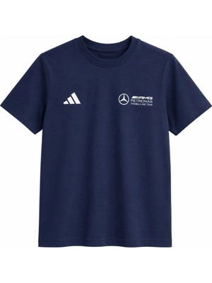 Noble Kids Erkek Çocuk Büyük Yaş Baskılı Tişört Lacivert