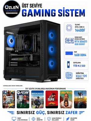 Özlen X81 İ5 14400F RTX 5060 Tİ 8GB 16GB RAM 1TB M.2 SSD Üst Seviye Oyuncu Bilgisayarı