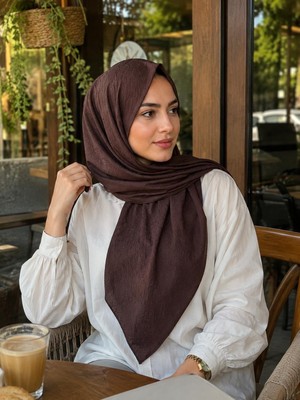 Bambu Kraş Eşarp - Koyu Kahverengi