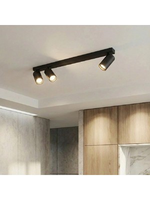 Riolight Rıolight Modern1 Siyah1 Salon1,mutfak1,giyinme Odası,cafeler Için Metal 3lü Spot Avize(Ampul Dahil)