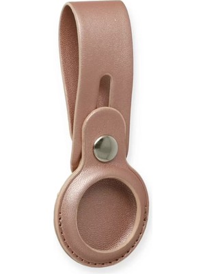 TeknoKapsül Newface Airtag Askılı Deri Kılıf - Rose Gold