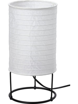 IKEA Modern Beyaz Abajur 29 cm - Şık Ev Ofis Dekoratif Aydınlatma - Modern Tasarım