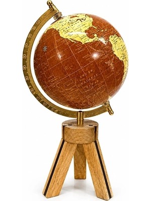 Epilons Ahşap Ayaklı Dekoratif Dünya Küre 4136-R