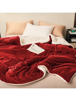 Happy Trend Sherpa Polar Battaniye Çift Taraflı Çift Kişilik 220X240 cm Kırmızı