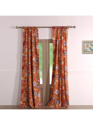 Happy Trend Greenland Home Fashions Astoria Perde ÇIFTI,%100 Fırçalanmış Mikrofiber Polyester, Baharat, 63 Inç L
