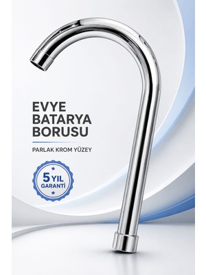 Belirtilmemiş Krom Evye Batarya Borusu – Kuğu Model, 5 Yıl Garantili