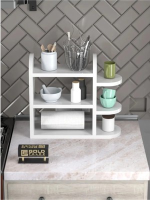 Quattro Home Baharatlık ve Havluluk Rafı - Beyaz