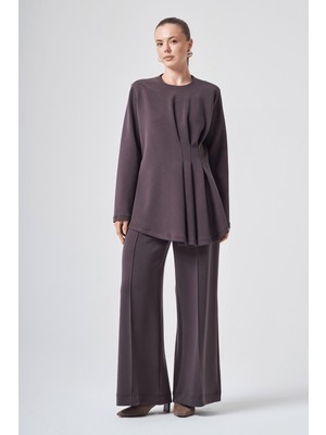 Nuss 1044 Bel Pile Detaylı Pantolonlu Takım