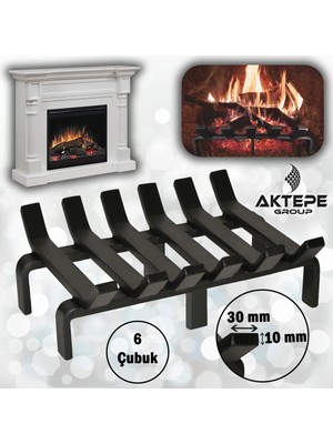 Aktepe Group Şömine Izgarası 36 cm x 32 cm 6 Çubuklu Ekstra Izgara Dar Gözlü Izgara