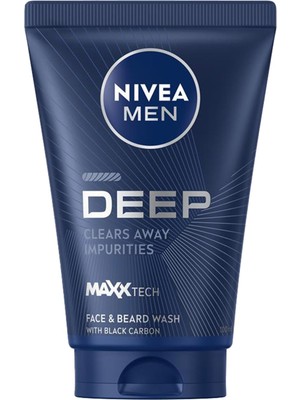 TeknoKapsül Nıvea Men Erkek Yüz ve Sakal Temizleme Jeli Deep Dimension 100 Ml,nemlendirici,yağ Arındırıcı,aktif Karbon,gün Boyu Ferahlık