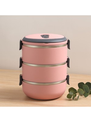 Royaleks 3'lü 1.8l Sefer Tası Saklama Kabı - Açık Pembe