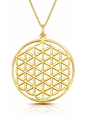 Vienor ​​gümüş Gold Yaşam Çiçeği Kolye