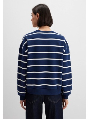 Mavi Çizgili Lacivert Sweatshirt 1S10456-84634