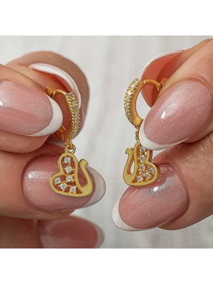 Vienor Gümüş Sallantılı Gold Kuğu Kadın Küpe