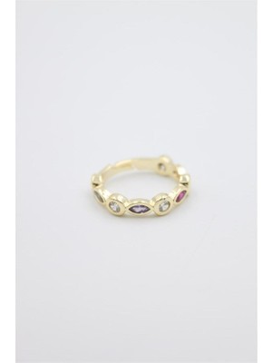 Royaleks Renkli Taşlı Yüzük - Altın