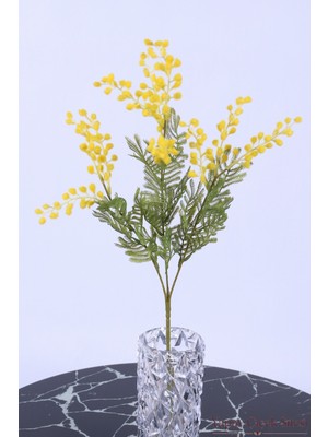 Yapay Çiçek Sitesi Yapay Mimoza Dalı 68 cm Sarı