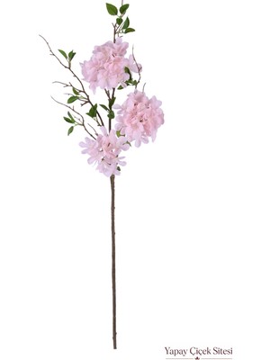 Yapay Çiçek Sitesi Yapay Ortanca Dalı 90 cm Açık Pembe