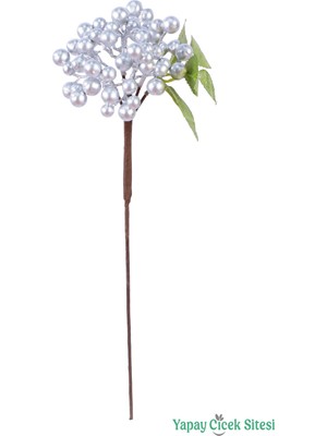 Yapay Çiçek Sitesi Yapay Top Kokina Dalı 43 cm Gümüş